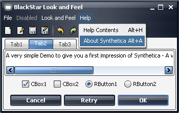 SyntheticaBlackStar Java Look and Feel