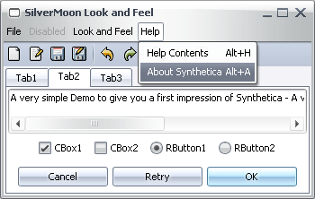 SyntheticaSilverMoon Java Look and Feel