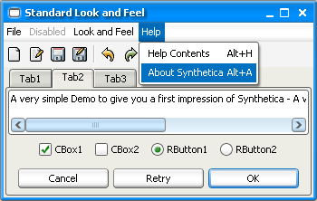 SyntheticaStandard Java Look and Feel