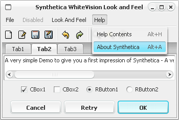 SyntheticaWhiteVision Java Look and Feel